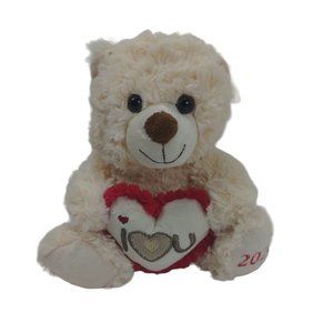 American Greetings Valentine's Bear Plush Holding Heart Pillow 7" Stuffed Animal